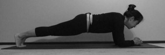 plank on forearms pose